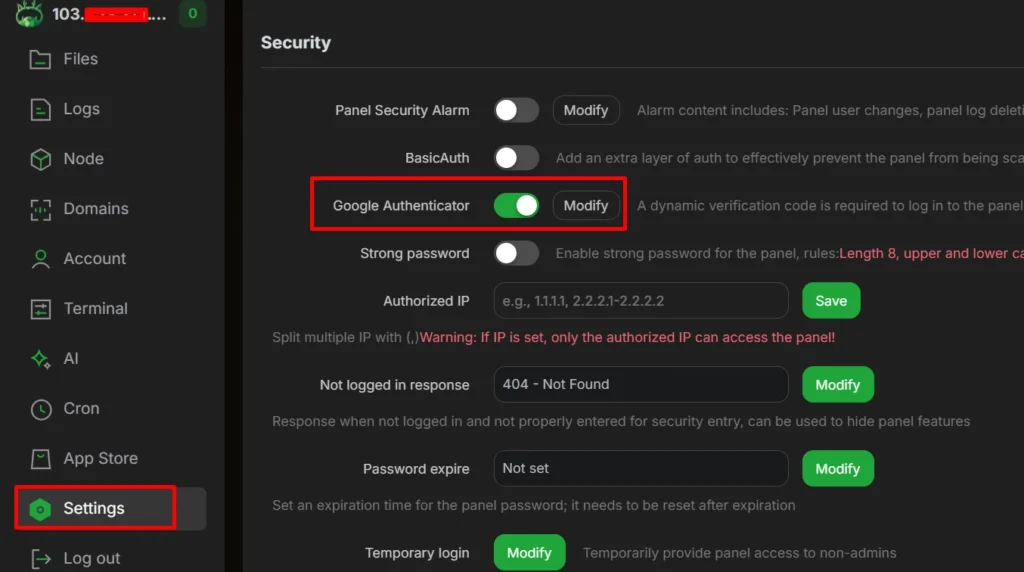 disable google authenticator