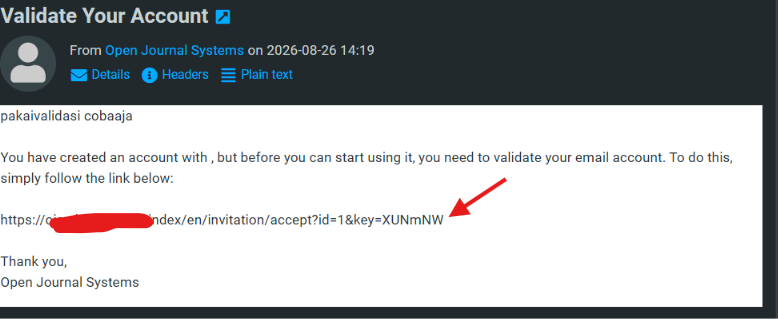 Cara Menambahkan Email Verifikasi User di OJS