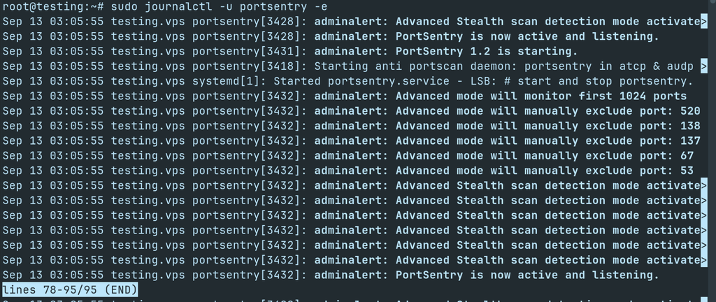 Memeriksa Log Deteksi di VPS PortSentry