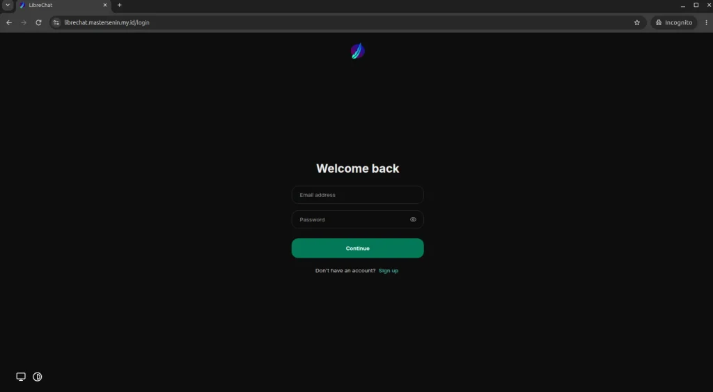 Akses dan uji LibreChat