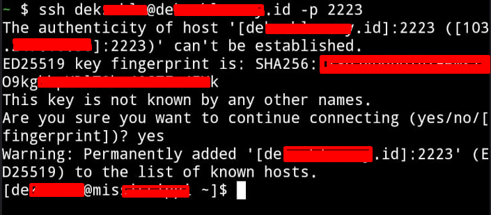 login ssh di android menggunakan ssh key
