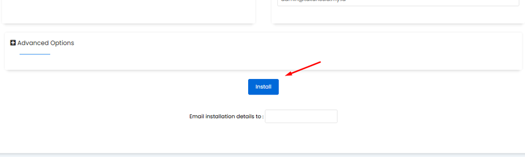 tahap akhir install popoji cms di softaculous