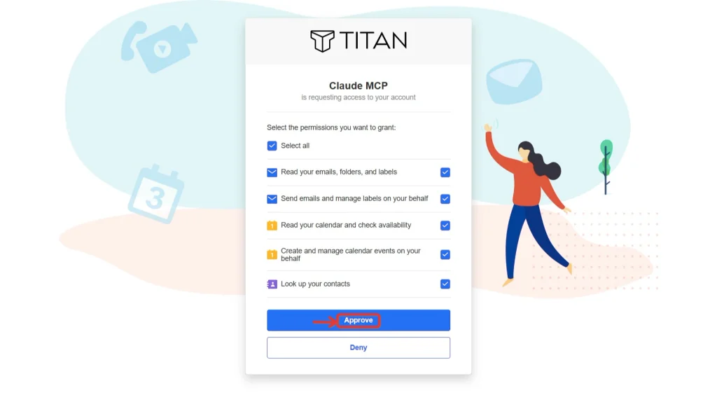 approve koneksi Titan MCP ke Claude